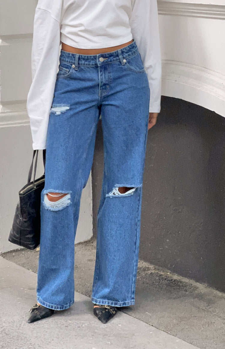 Roxie Mid Wash Ripped Jeans — 5