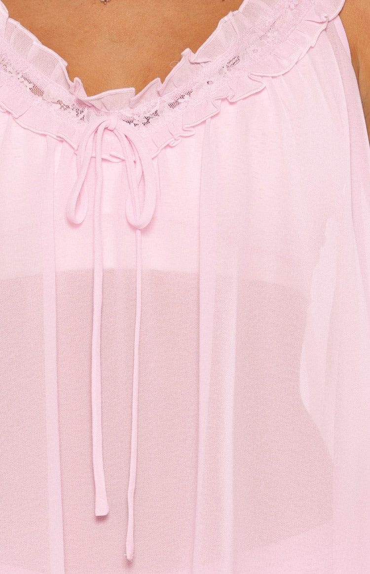 Sab Pink Sheer Frill Mini Dress — 9