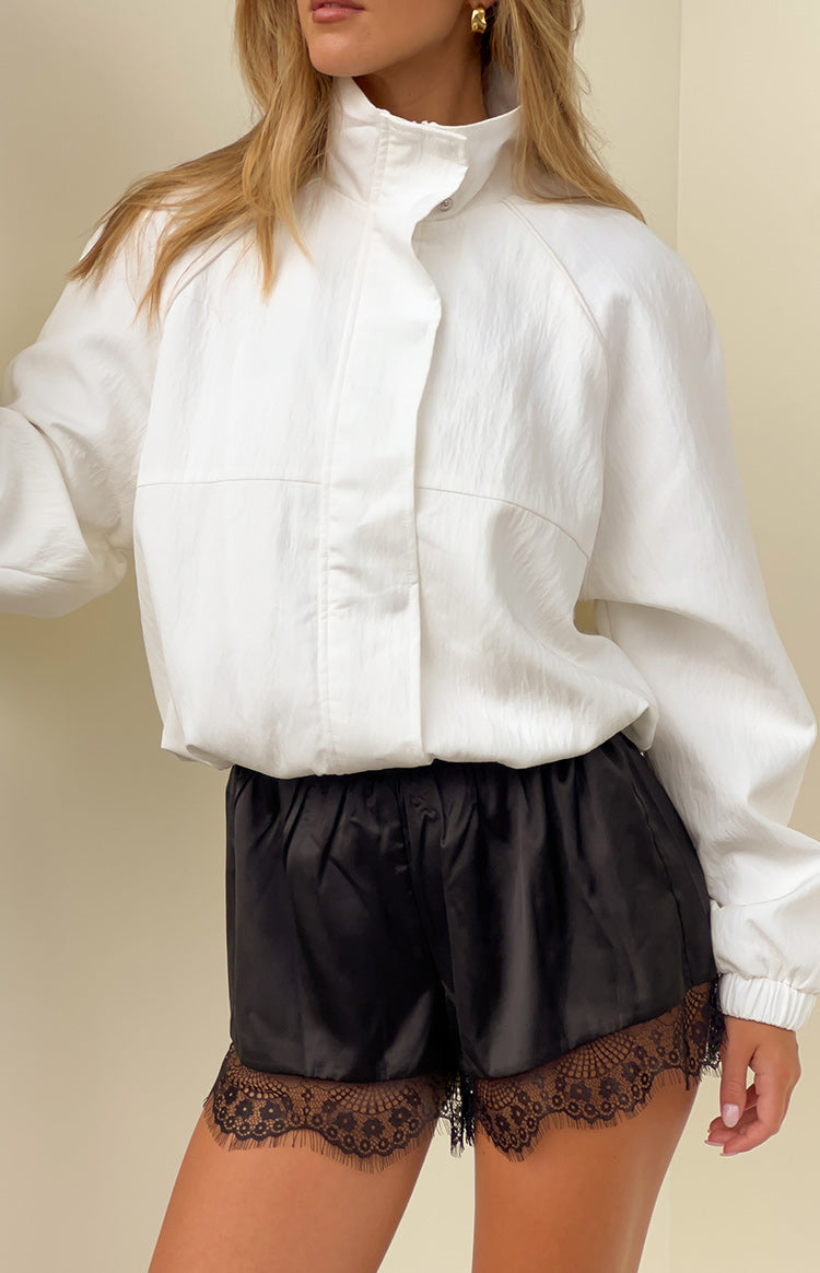 Enya Cream Funnel Neck Sports Jacket — 3