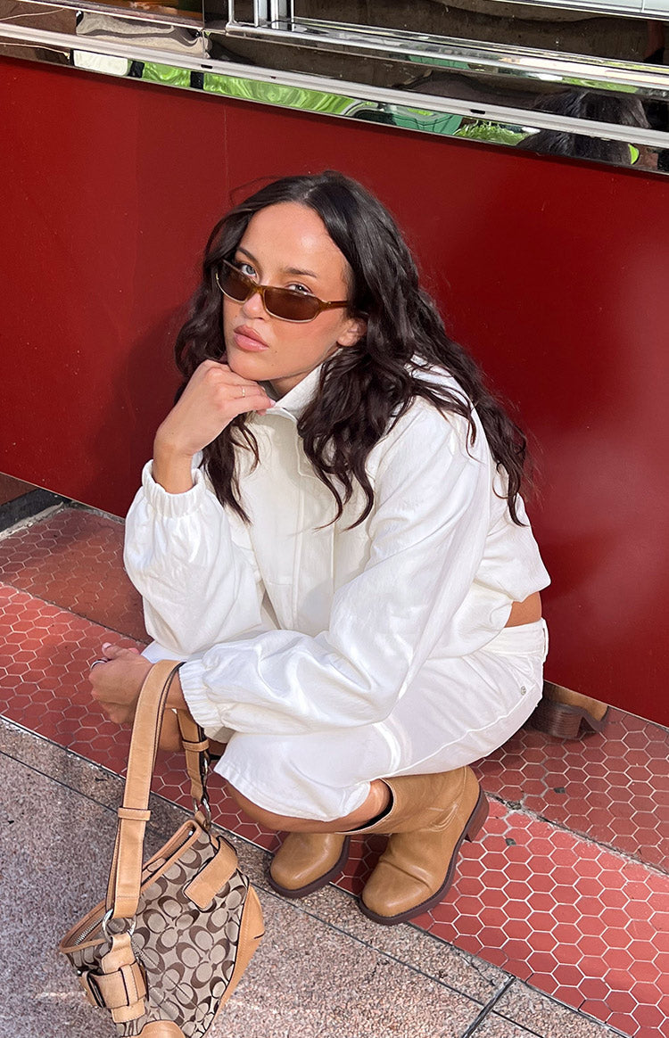 Enya Cream Funnel Neck Sports Jacket — 9
