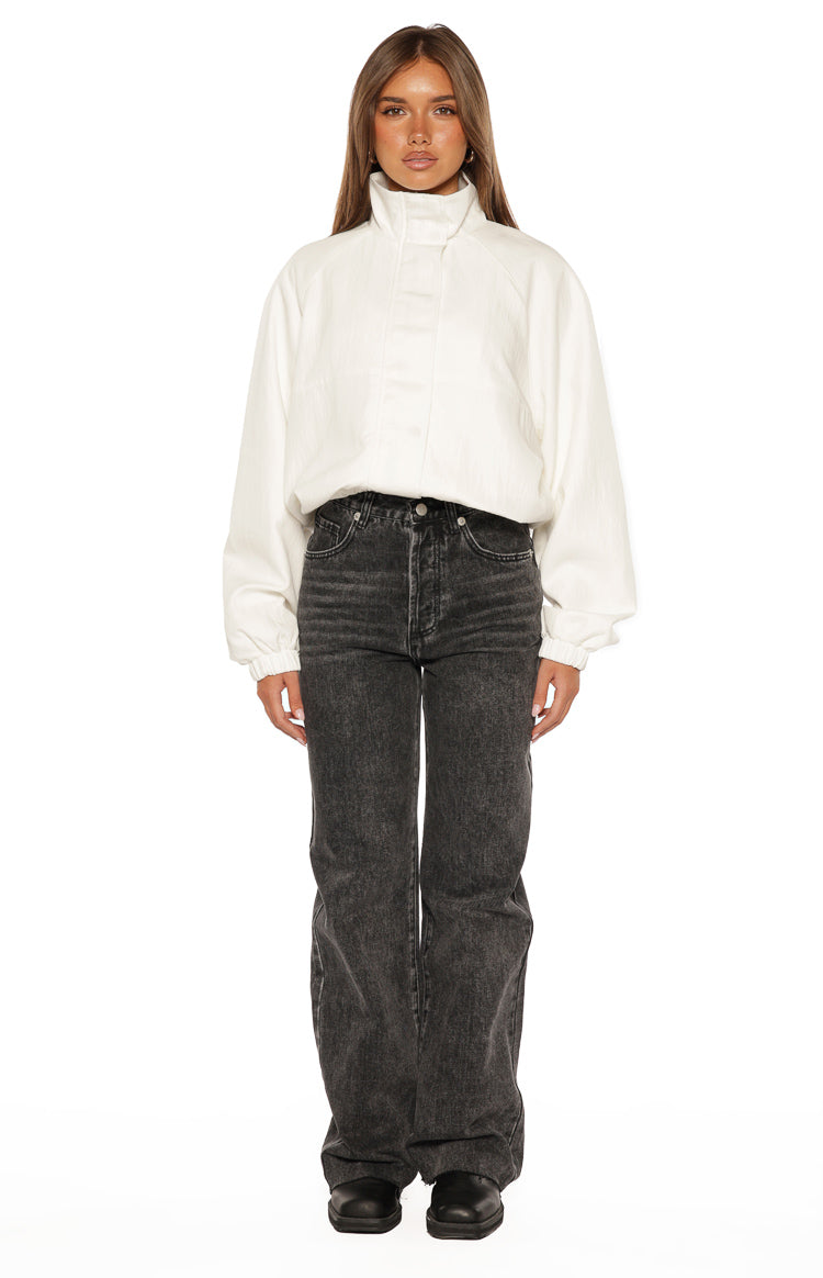 Enya Cream Funnel Neck Sports Jacket — 11