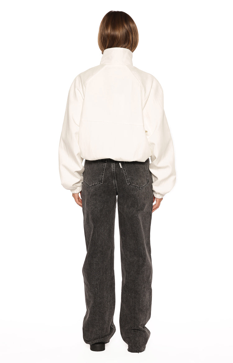 Enya Cream Funnel Neck Sports Jacket — 13