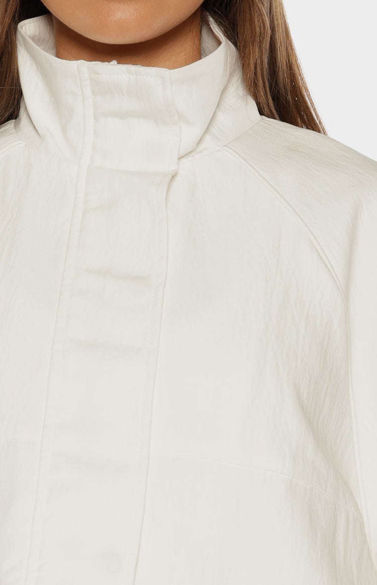 Enya Cream Funnel Neck Sports Jacket — 14
