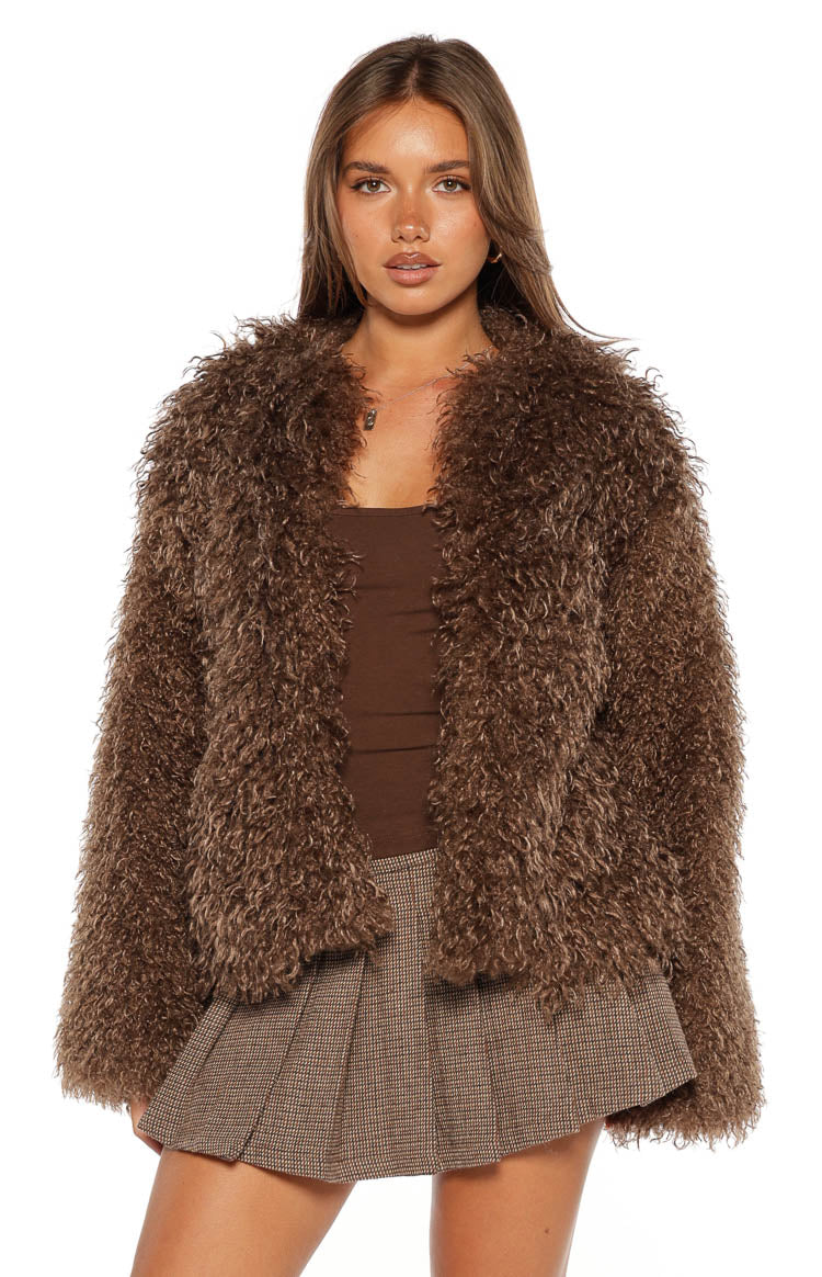 Margot Brown Shaggy Fur Jacket — 3
