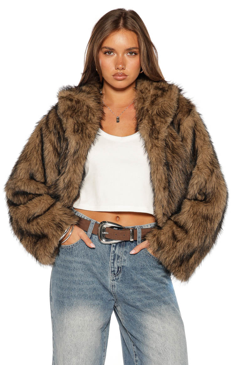 It Girl Chocolate Faux Fur Jacket — 2