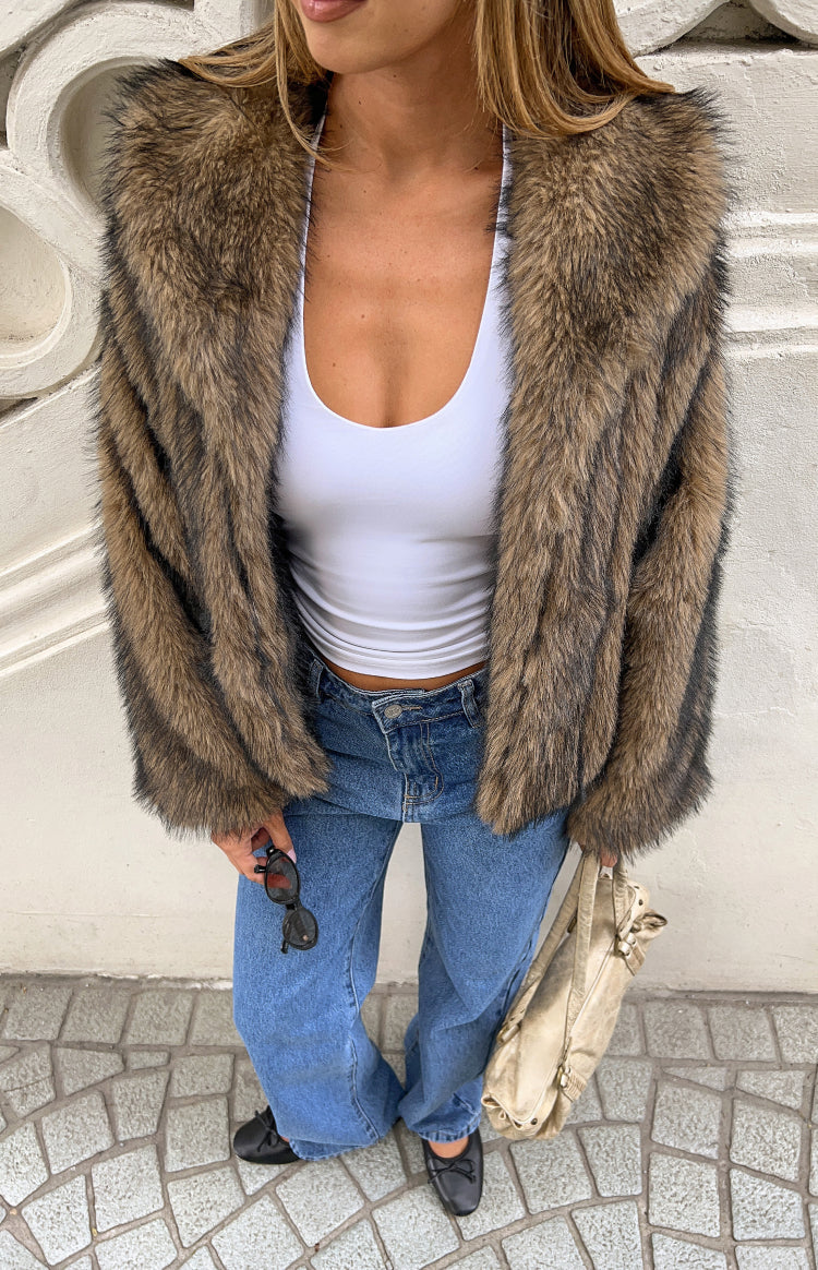 It Girl Chocolate Faux Fur Jacket — 3
