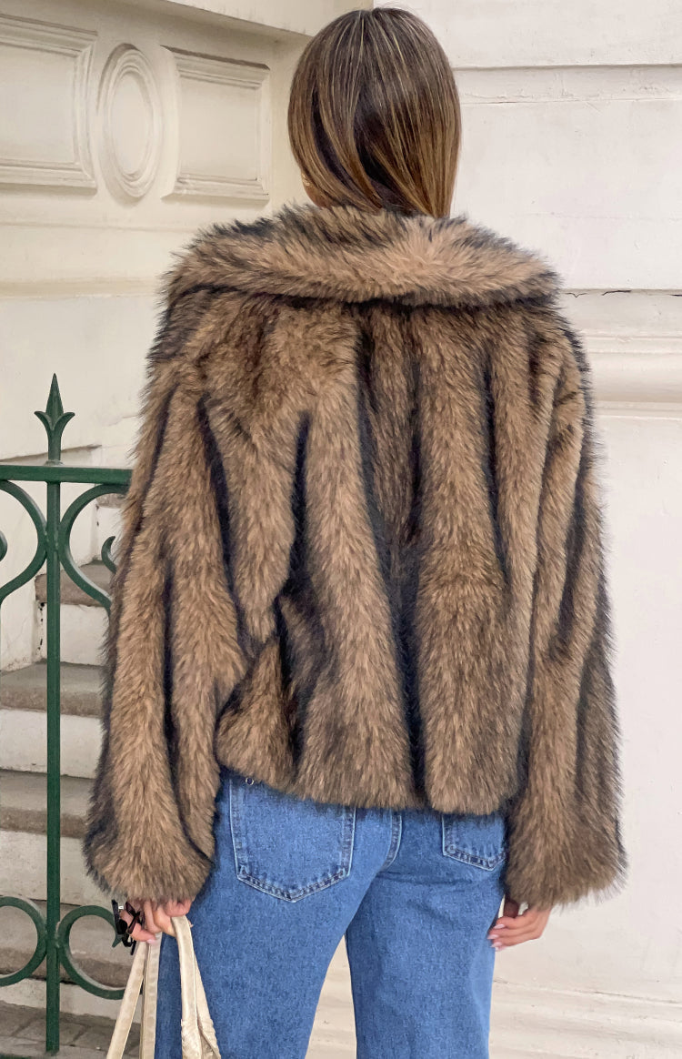 It Girl Chocolate Faux Fur Jacket — 6
