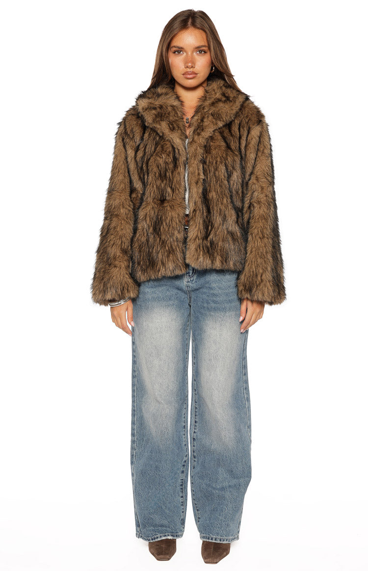 It Girl Chocolate Faux Fur Jacket — 8
