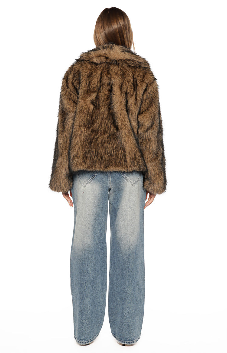 It Girl Chocolate Faux Fur Jacket — 10