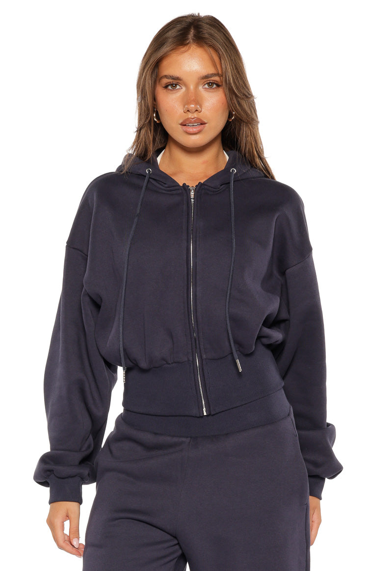 Dora Navy Zip Hoodie Sweater — 3