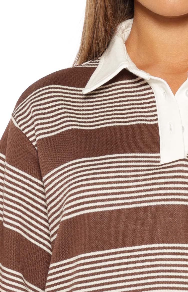 Mirabelle Brown Stripe Polo — 8