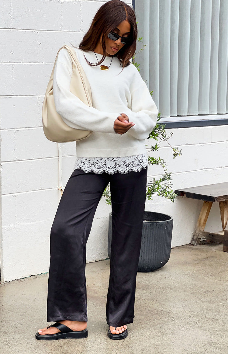 Lolly Cream Lace Trim Knit — 6