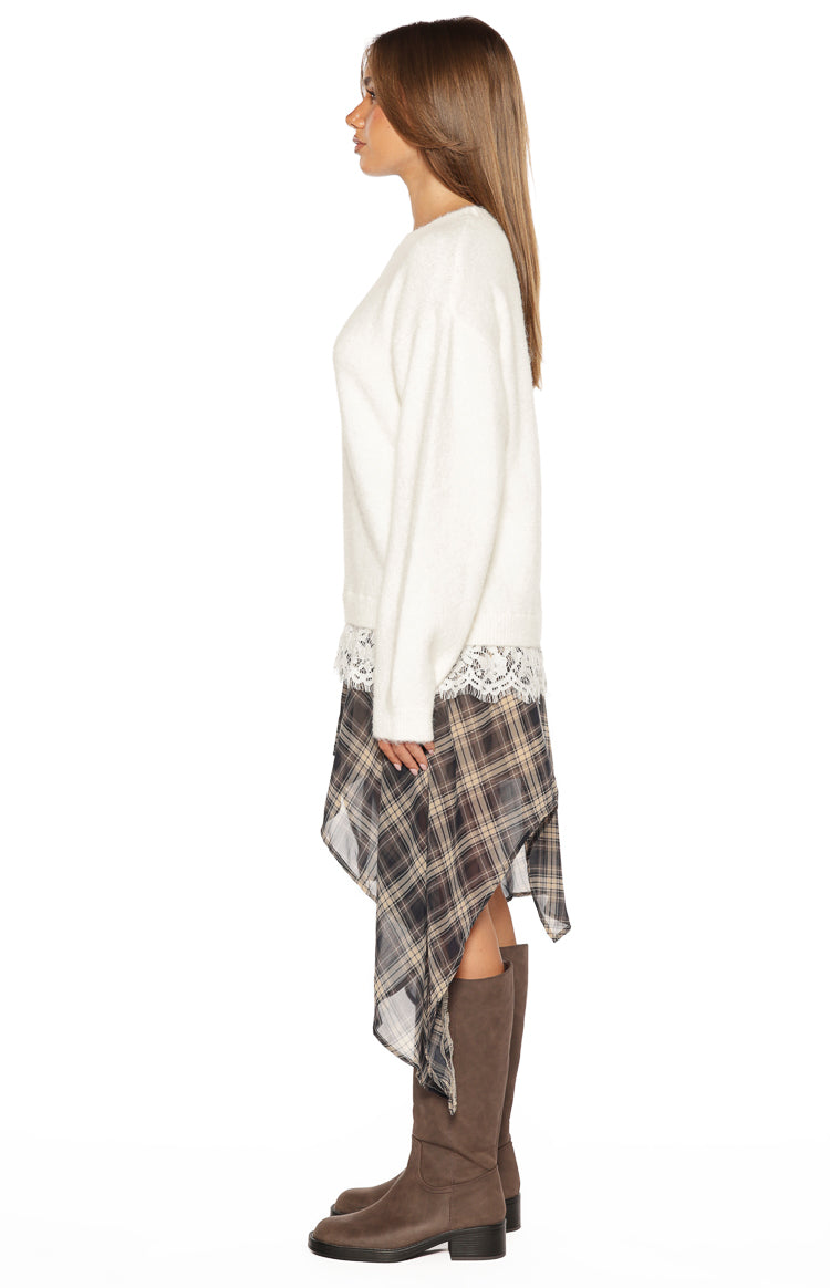Lolly Cream Lace Trim Knit — 9