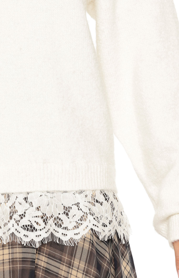 Lolly Cream Lace Trim Knit — 11