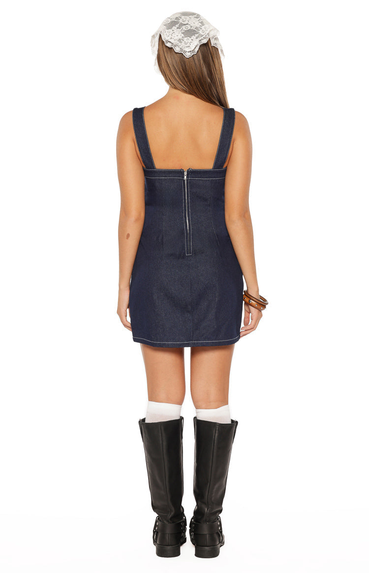 Ines Denim Buckle Detail Mini Dress — 7