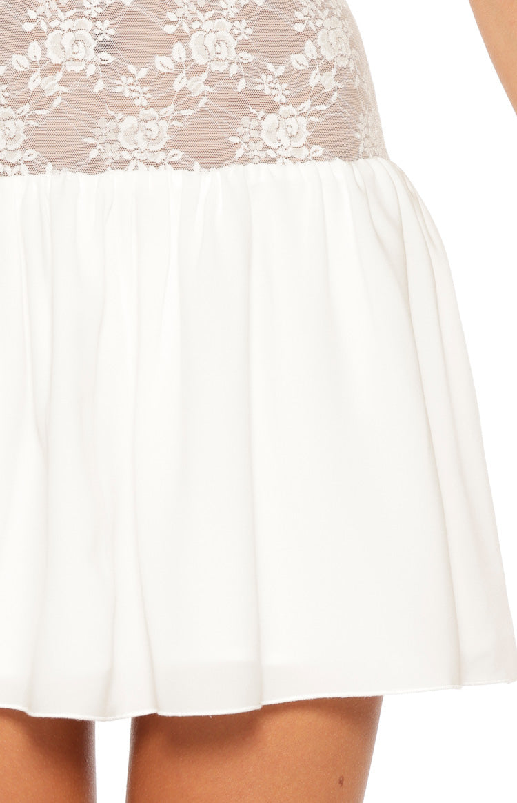 Infime White Lace Mini Dress — 8