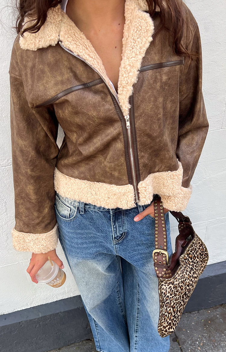 Cloud Brown Aviator Jacket — 1
