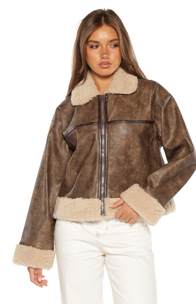 Cloud Brown Aviator Jacket — 2