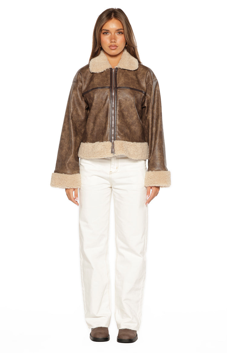Cloud Brown Aviator Jacket — 5