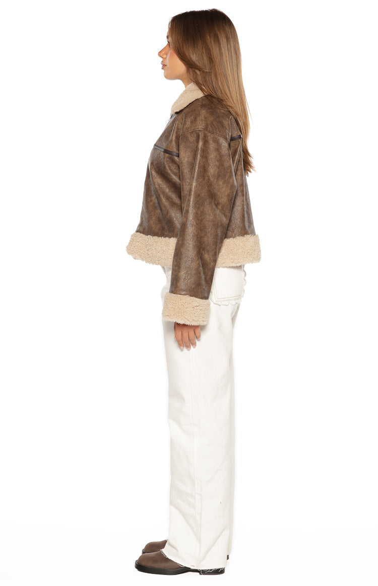 Cloud Brown Aviator Jacket — 6