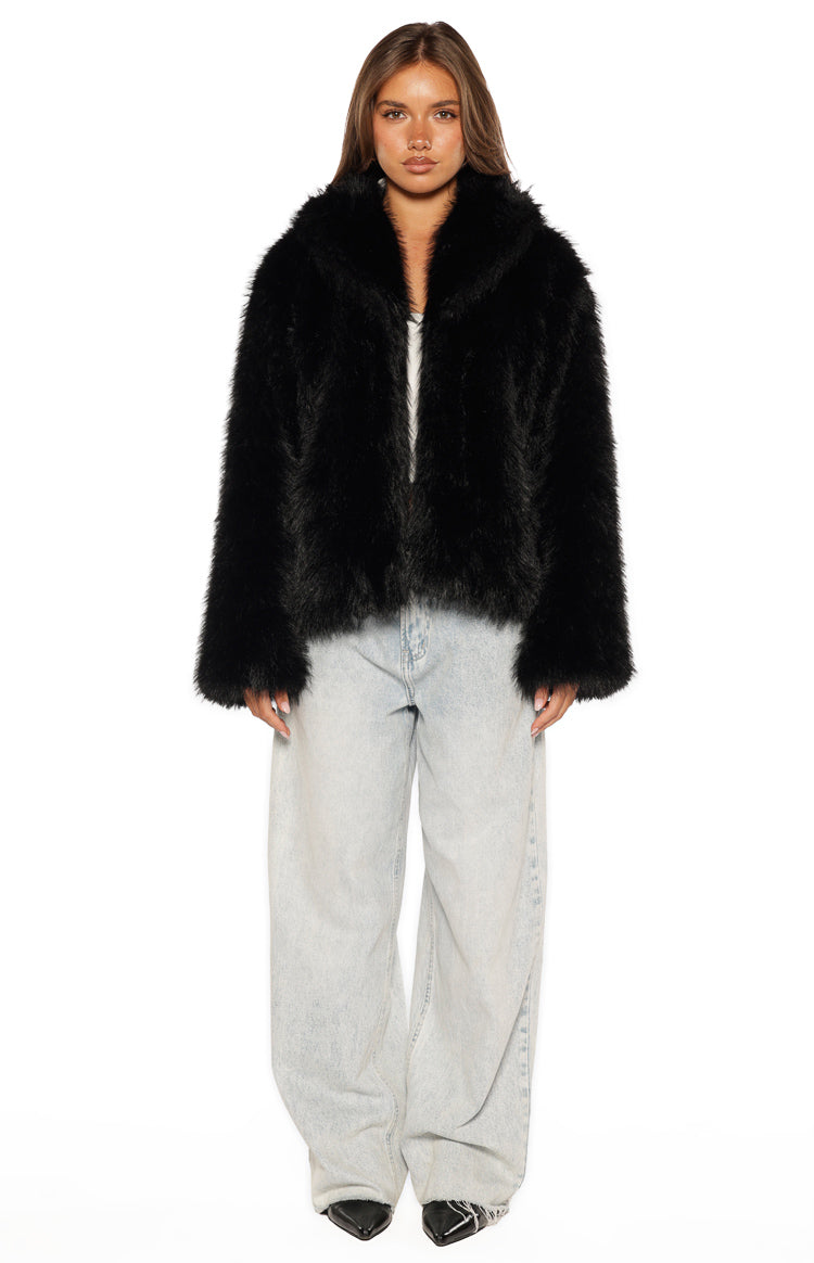 It Girl Black Faux Fur Jacket — 6