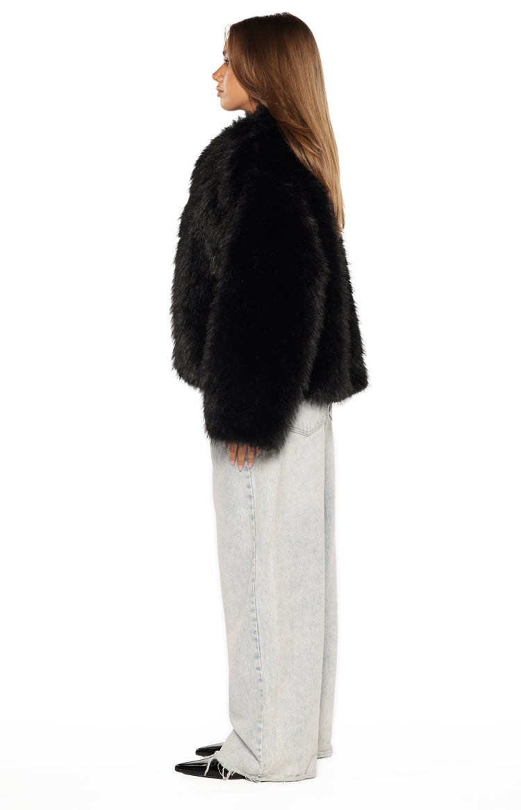 It Girl Black Faux Fur Jacket — 7
