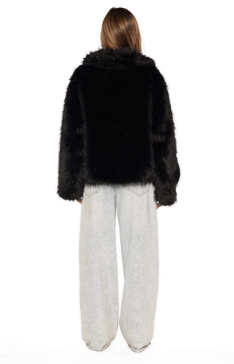 It Girl Black Faux Fur Jacket — 8