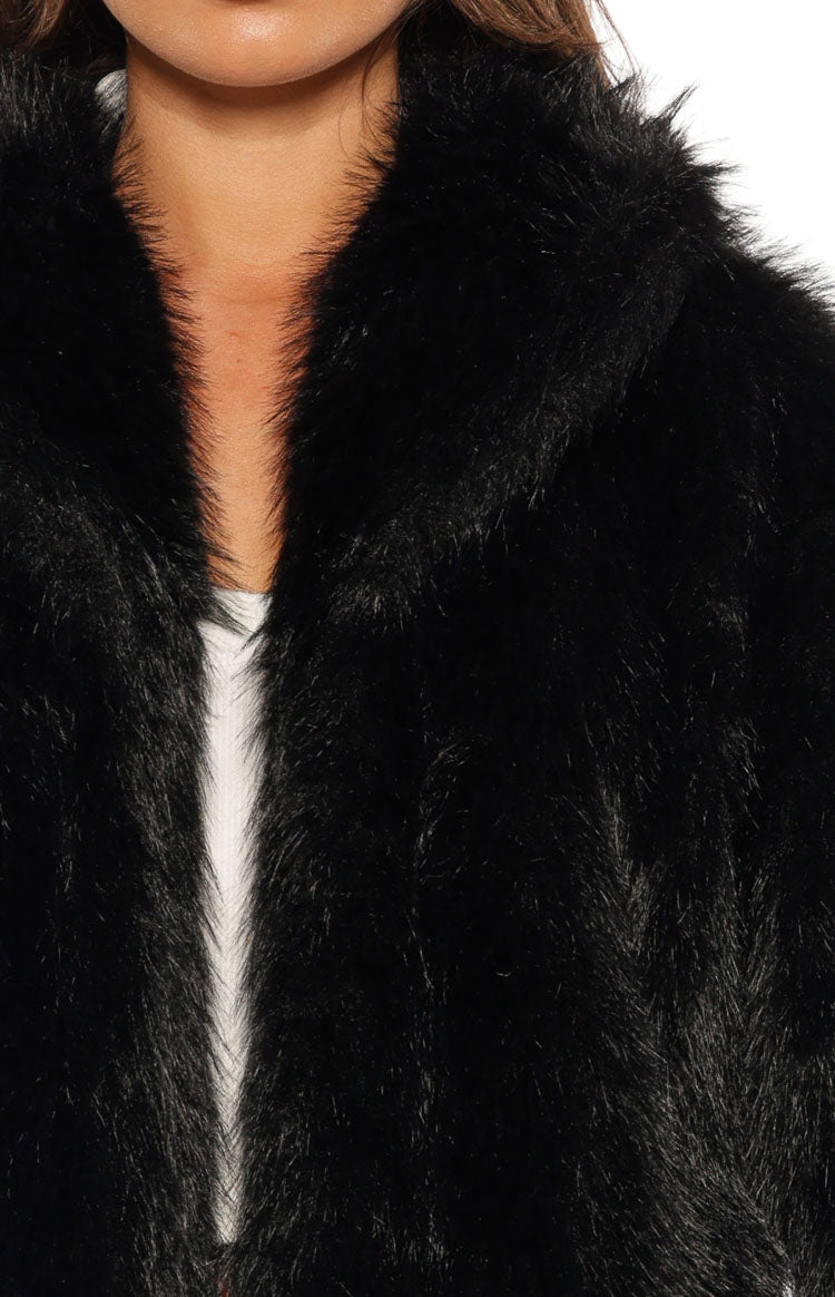 It Girl Black Faux Fur Jacket — 9