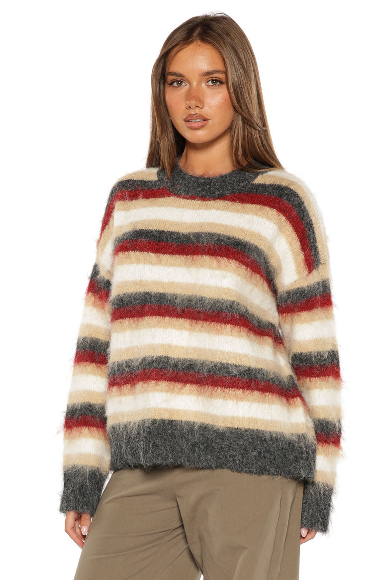 Sicily Multi Stripe Oversized Sweater — 1
