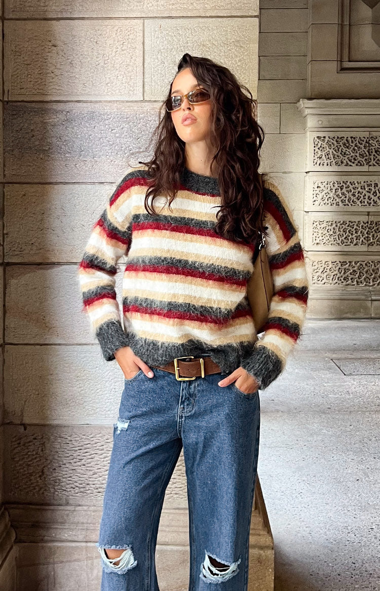 Sicily Multi Stripe Oversized Sweater — 1