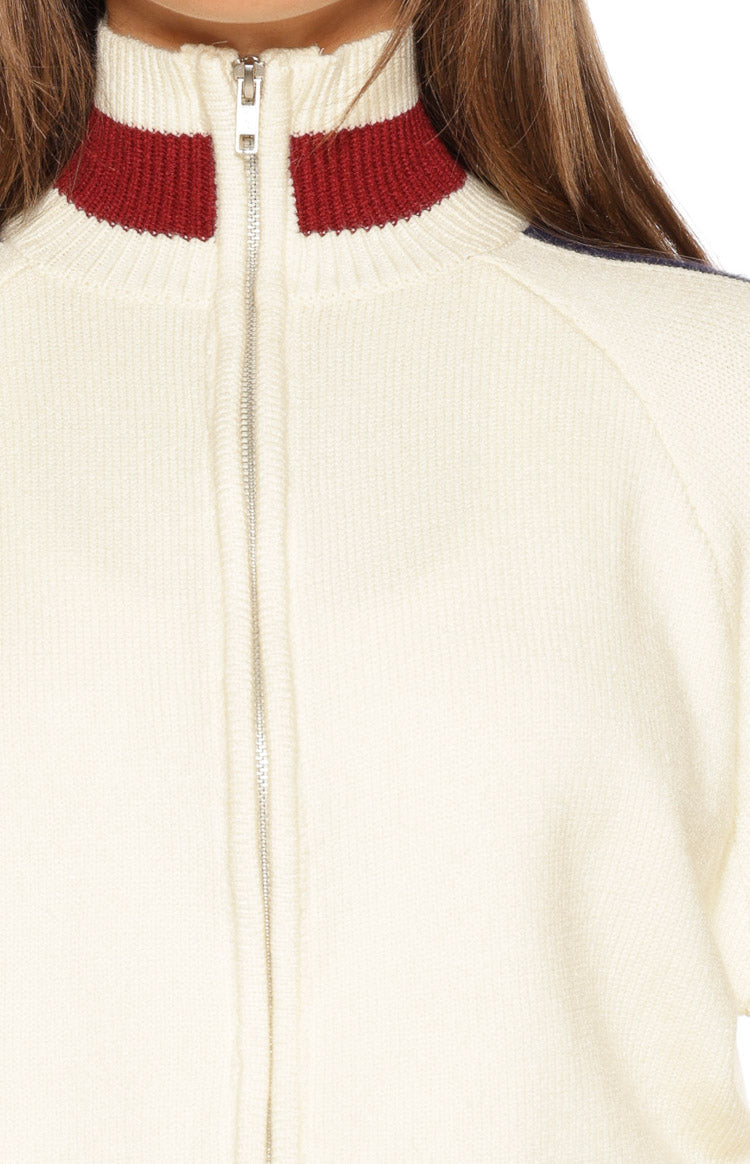 Liberty Cream Knit Jacquard Zip Sweater — 12