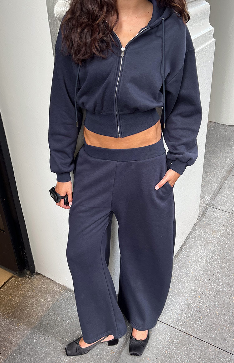 Dora Navy Barrel Leg Track Pants — 16