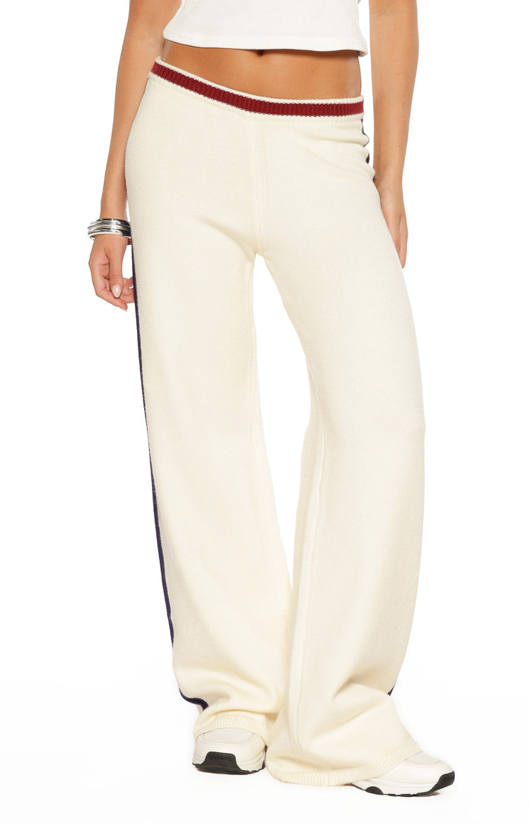 Luna Cream Knit Jacquard Track Pants — 6