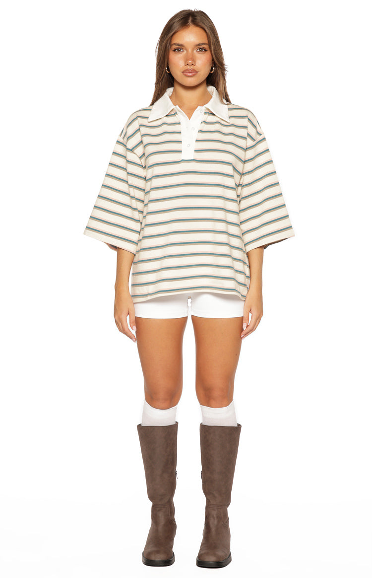 Tilda Green Stripe Polo Shirt — 9