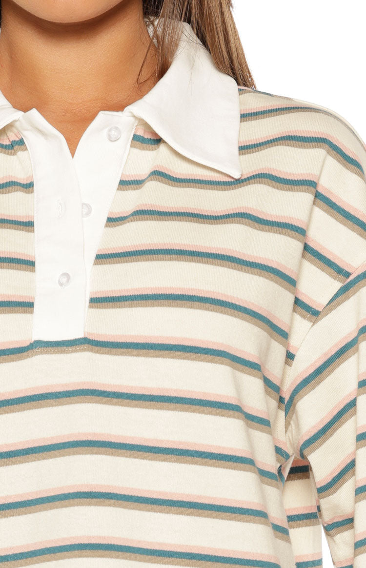 Tilda Green Stripe Polo Shirt — 10