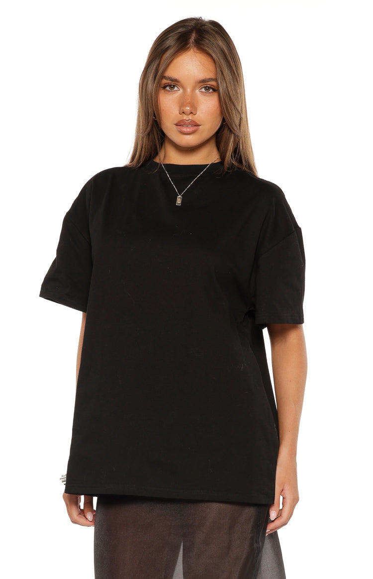 Alba Plain Black Tee — 2