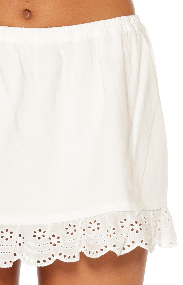 Hart White Broderie Trim Mini Skirt — 9