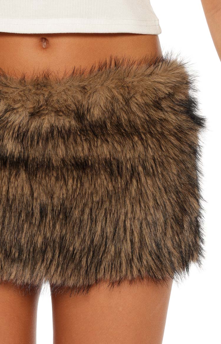 Viktor Brown Fur Mini Skirt — 10