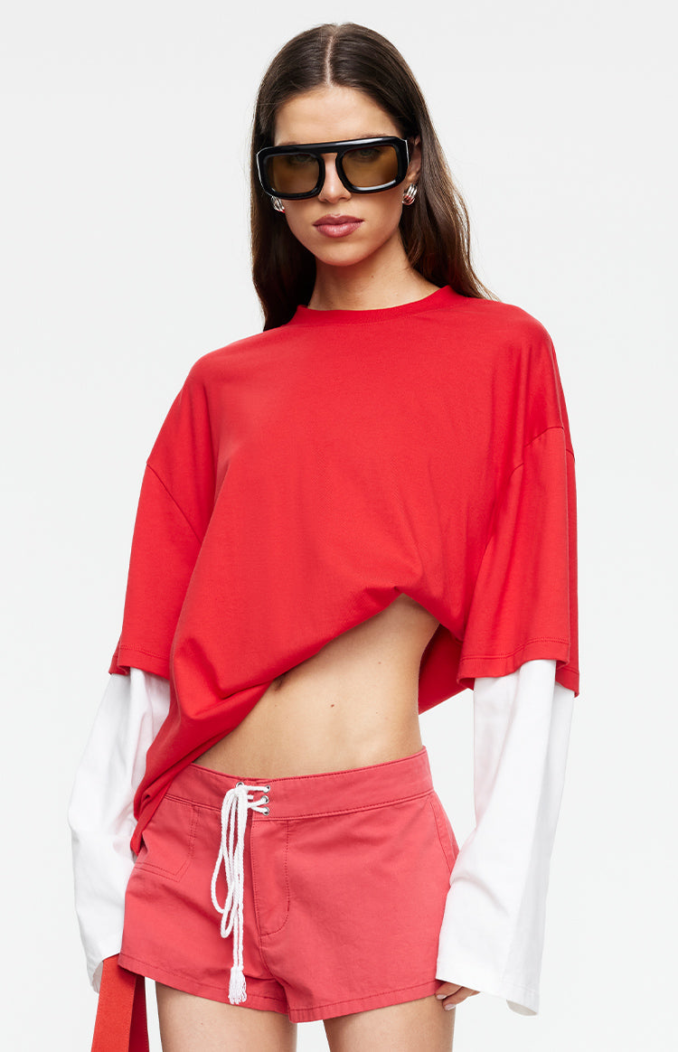 Lioness Bottega Crimson Layered Shirt — 1