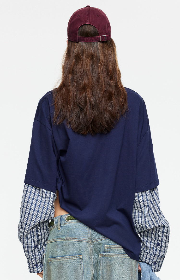 Lioness Bottega Navy Layered Contrast Sleeve Shirt — 3