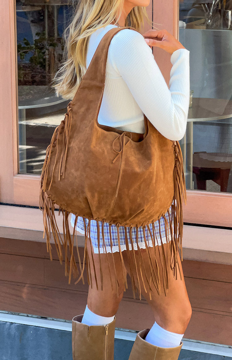 Rosalie Tan Suedette Fringe Shoulder Bag — 1