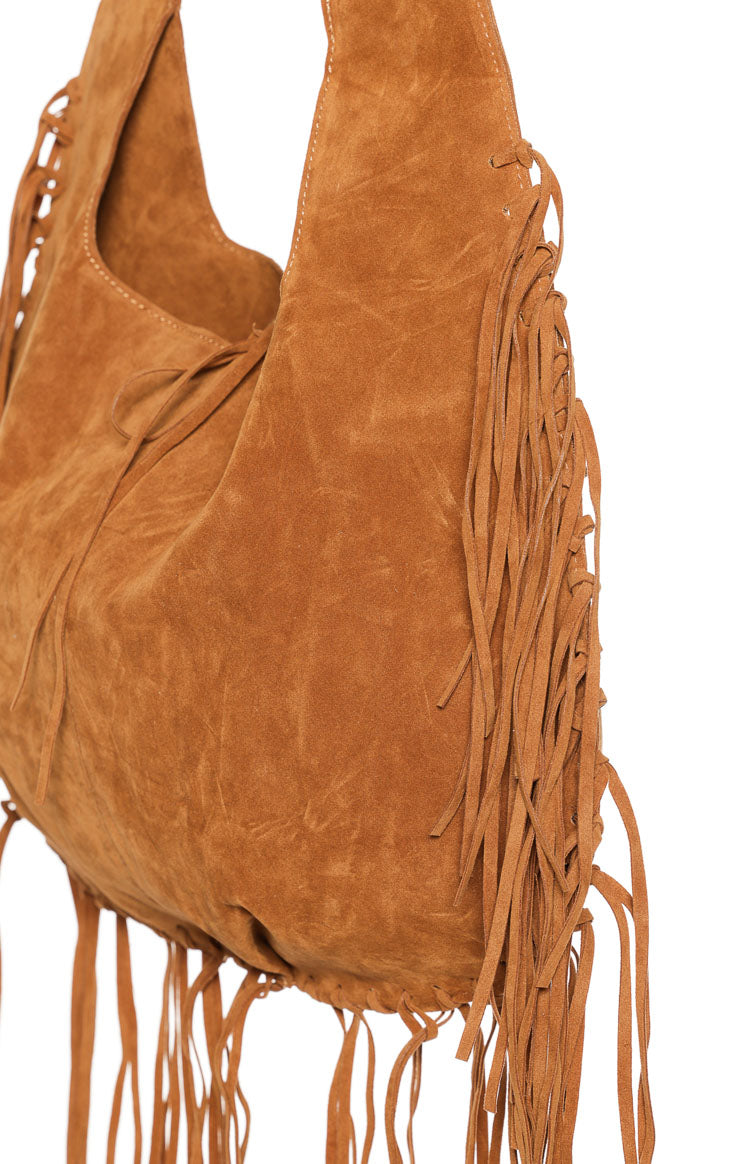 Rosalie Tan Suedette Fringe Shoulder Bag — 3
