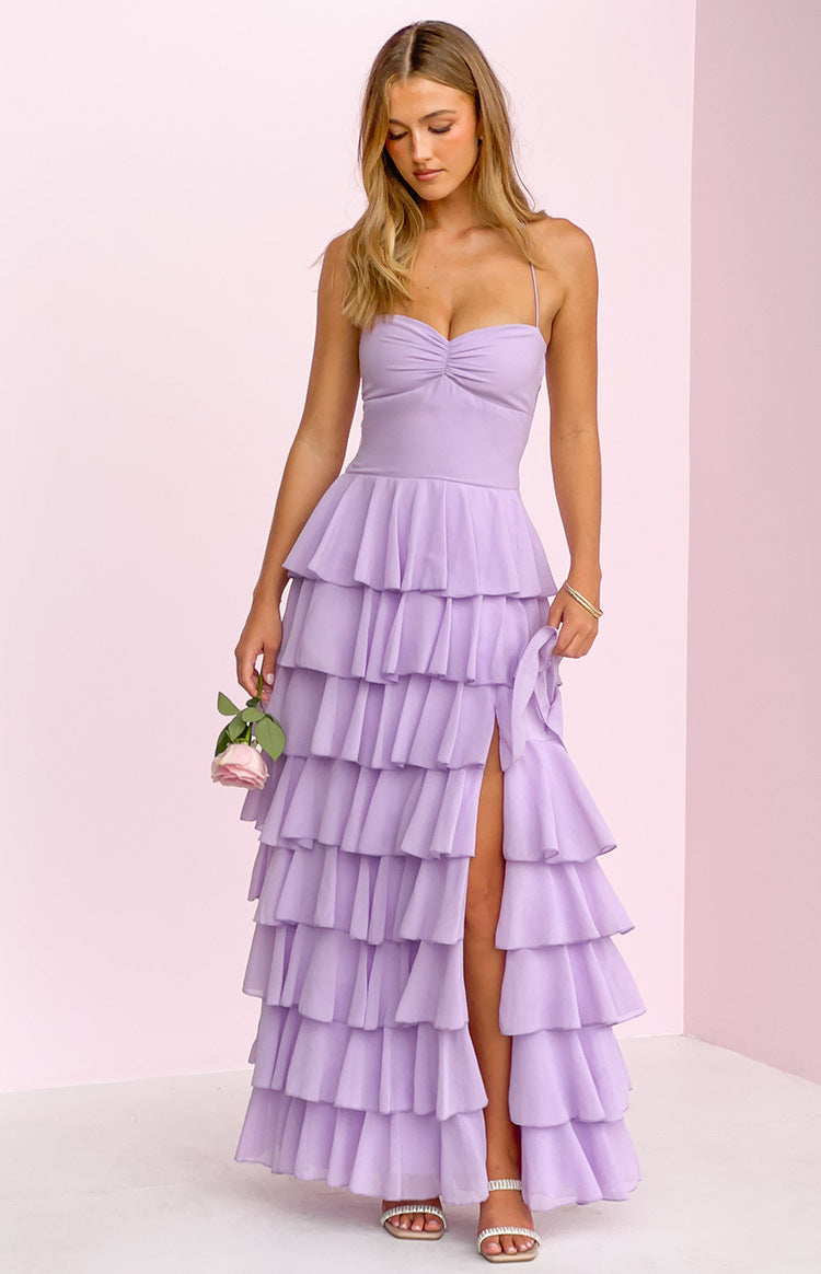 Georgie Lilac Ruffle Maxi Dress — 1