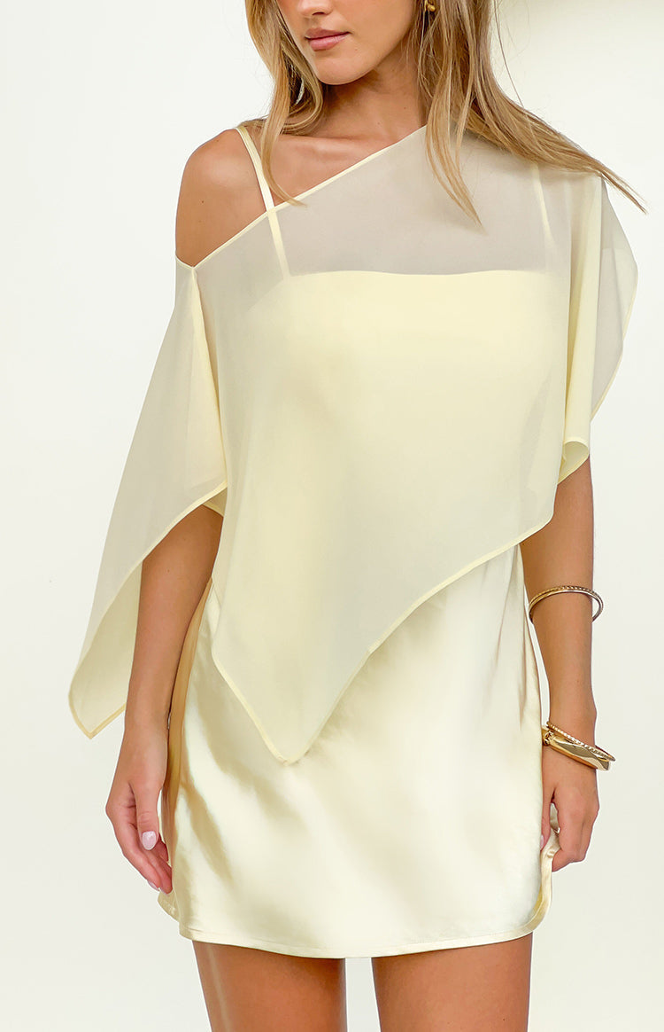 Chelsea Yellow Sheer Chiffon Cape — 1