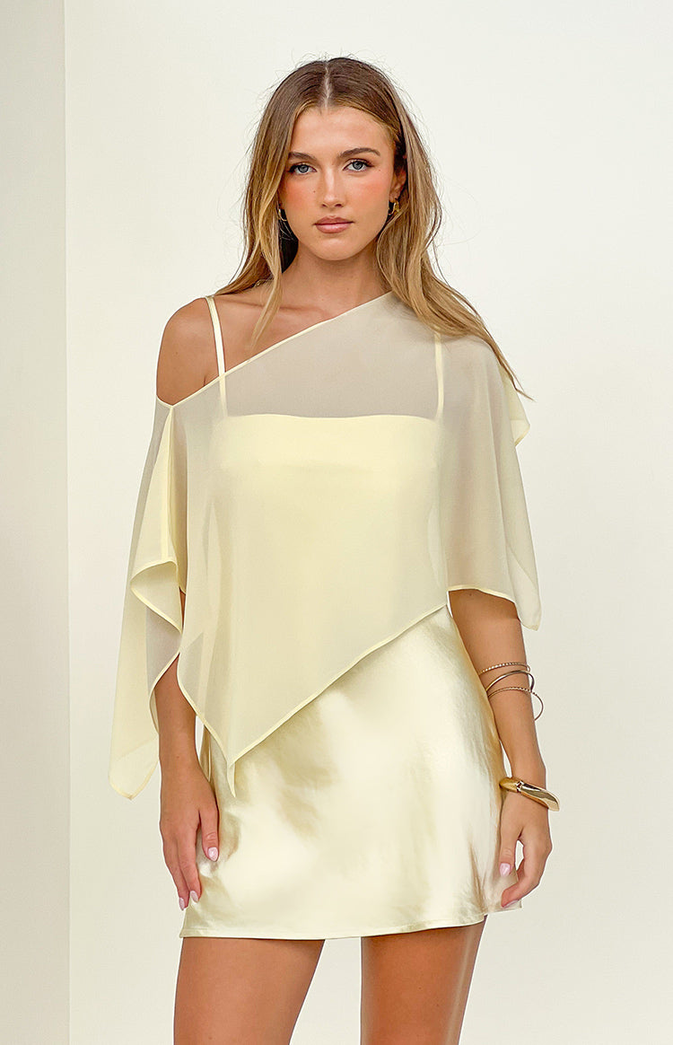 Chelsea Yellow Sheer Chiffon Cape — 2