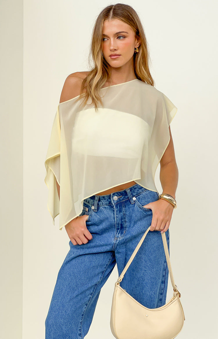 Chelsea Yellow Sheer Chiffon Cape — 4