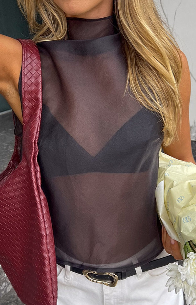 Beatrice Black Jersey Bralette — 1