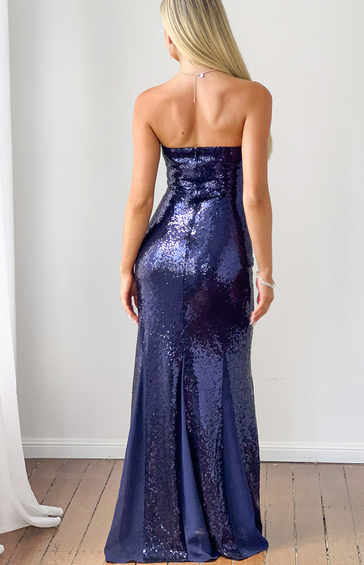 Jarrah Navy Sequin Strapless Maxi Dress — 9
