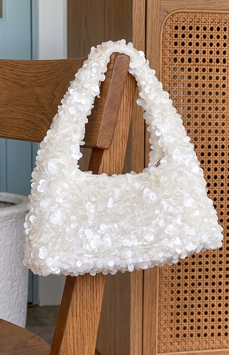 Tarquin White Sequin Shoulder Bag — 1