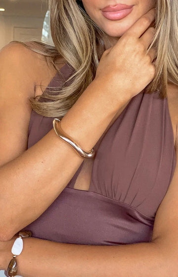 Fable Gold Wavy Cuff Bracelet — 1